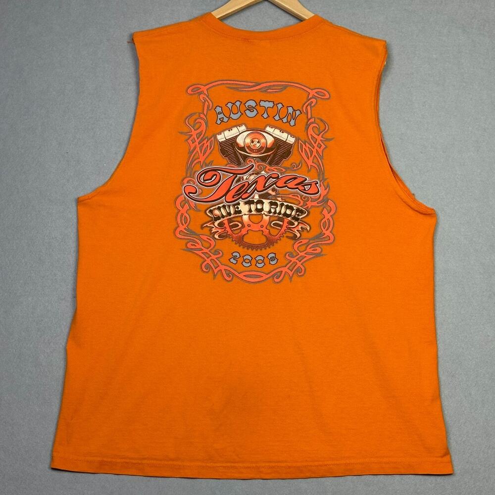Vintage 2008 Austin Texas Sleeveless T-Shirt XXL AAA USA Live to Ride Motorcycle